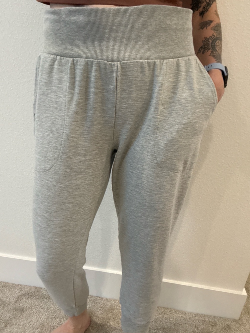Nike Dri-FIT Lounge Joggers Women’s Large Gray High Waist Athleisure